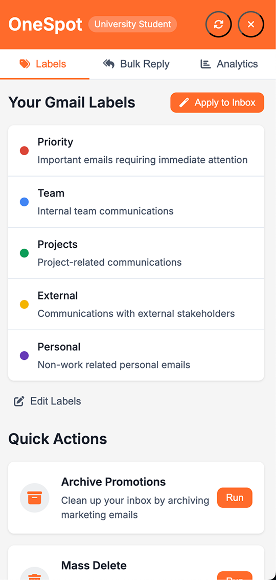OneSpot Gmail Integration