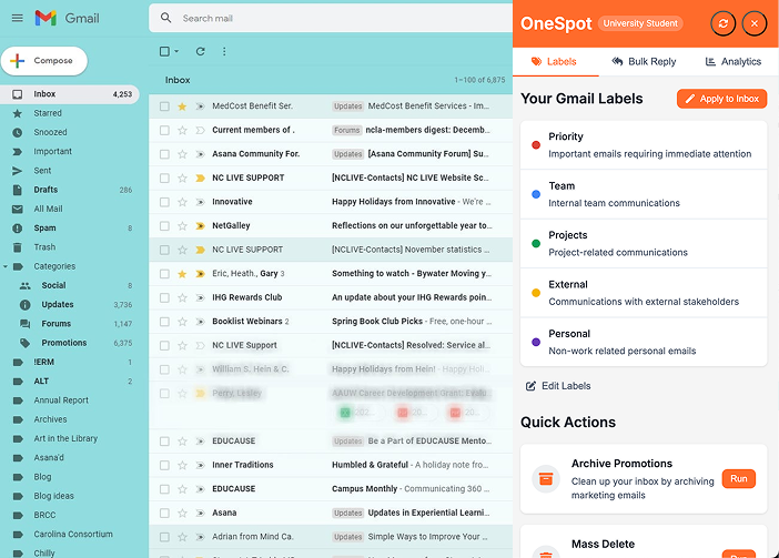 OneSpot Email Interface